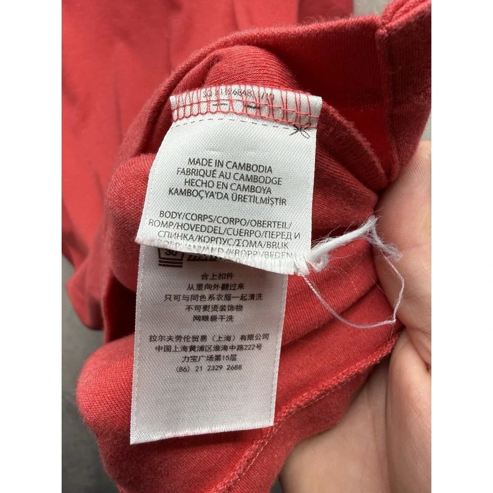 Polo Ralph Lauren Custom Slim Fit Polo Shirt Men's L Red Soft Touch Flesh Pony